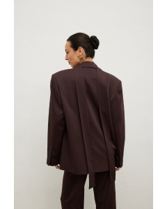 Klasyczna marynarka z szalem w kolorze HOT CHOCOLATE- SVELTE