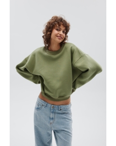 Bluza damska typu oversize w kolorze GREEN OIL - PINEY