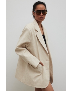 Marynarka z lnem oversize w kolorze IVORY LINEN - HARLEY