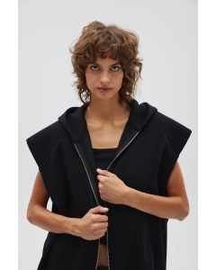 Kamizelka z kapturem w kolorze TOTALLY BLACK- SWEVEN Kamizelka z kapturem w kolorze TOTALLY BLACK- SWEVEN