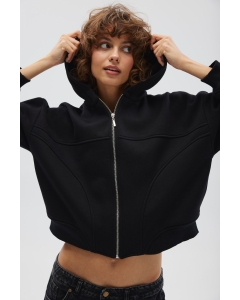 Bluza z kapturem zapinana na zamek w kolorze TOTALLY BLACK - DESEO Bluza z kapturem zapinana na zamek w kolorze TOTALLY BLACK - DESEO