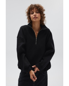 Bluza oversize z zamkiem w kolorze TOTALLY BLACK - STATE Bluza oversize z zamkiem w kolorze TOTALLY BLACK - STATE