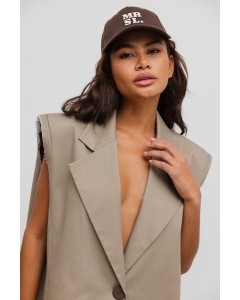 Kamizelka typu oversize w kolorze BEIGE- VICAR