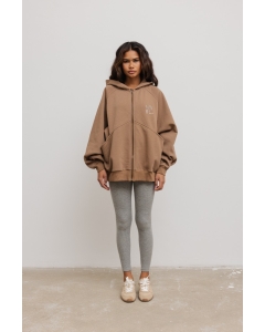 Bluza typu oversize z HAFTEM, w kolorze CAMEL- DALLAS