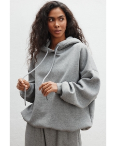 Bluza typu oversize z ociepleniem w kolorze GREY MELANGE - AMBERLY