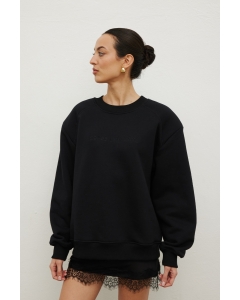 Klasyczna bluza z HAFTEM w kolorze TOTALLY BLACK - NOEL