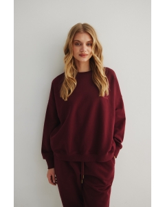 Bluza damska z HAFTEM w kolorze BURGUNDY - PHENIX