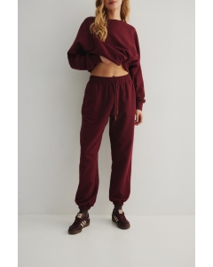 Spodnie typu jogger w kolorze BURGUNDY - AUSTIN