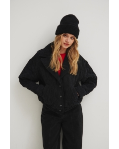Sztruksowa kurtka bomberka w kolorze DEEP BLACK - PHANTOM