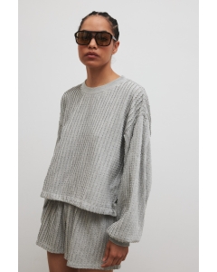 Bluza z dzianiny strukturalnej w kolorze COOL GREY  - PRIZM