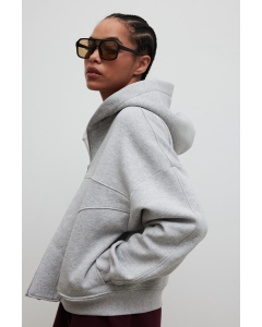 Bluza z kapturem zapinana na zamek w kolorze GREY MELANGE - DESEO