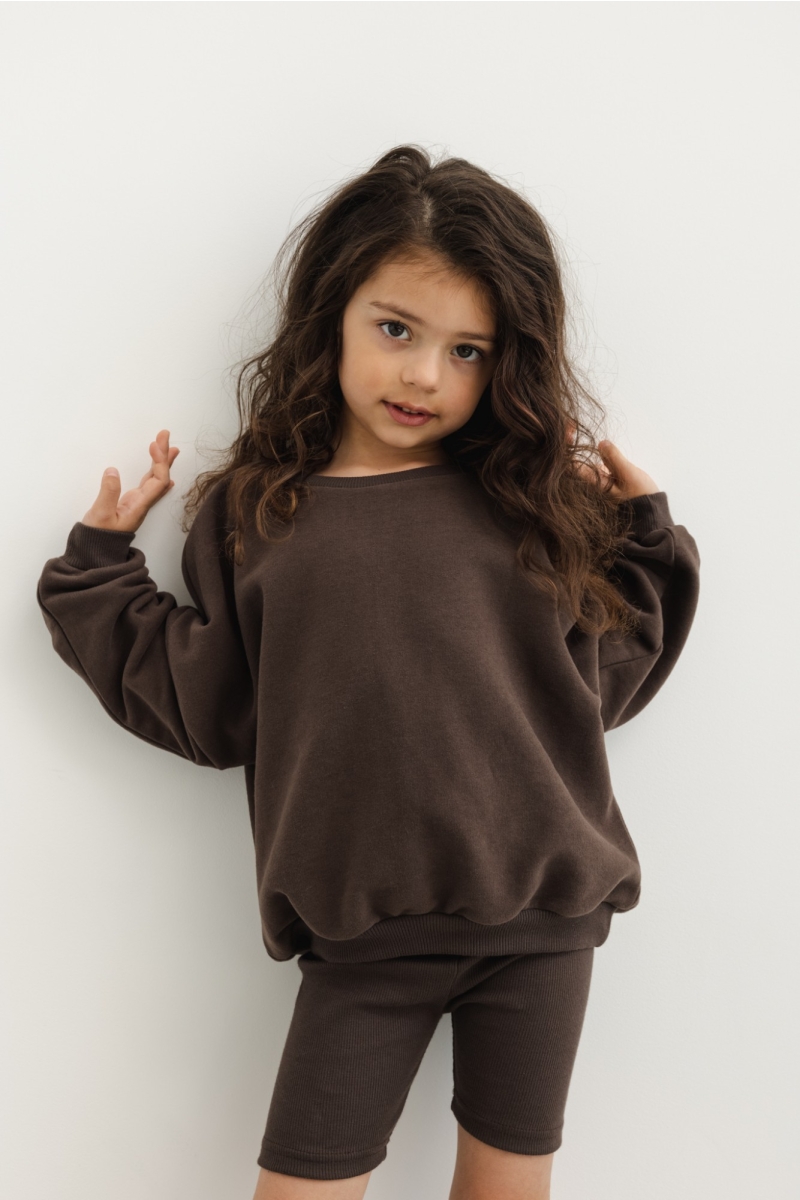 MINI bluza typu oversize w kolorze COFFE SHAKE -IVES