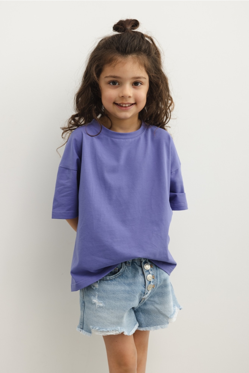 MINI T-SHIRT O KROJU OVERSIZE W KOLORZE ULTRA VIOLET - CLIQUE