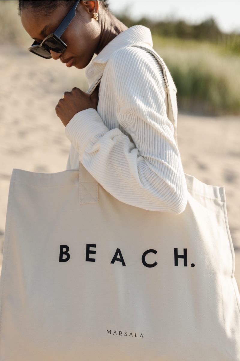 TORBA TYPU SHOPPER BAG BEŻOWA BEACH