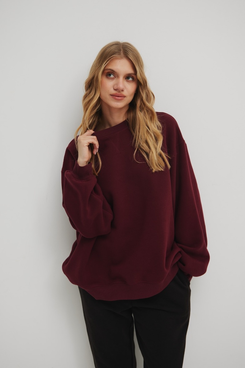  Bluza damska o prostym kroju w kolorze BURGUNDY - OHIO