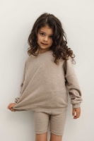 MINI BLUZA TYPU OVERSIZE W KOLORZE BEIGE MELANGE -IVES