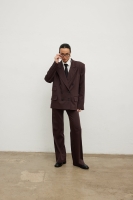 Klasyczne spodnie o prostym kroju w kolorze HOT CHOCOLATE - FORTH