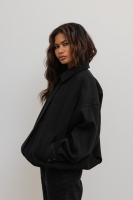 Bawełniana kurtka o strukturze prążka w kolorze BLACK - BARKEL