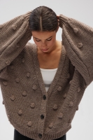 Kardigan zapinany na guziki w kolorze LIGHT BROWN - BUBLE