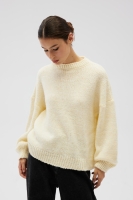 Sweter oversize z bufiastymi rękawami w kolorze BUTTER YELLOW - RIVERO