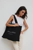 Torba typu shopper bag czarna z haftem large size LESS IS MORE