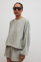 Bluza z dzianiny strukturalnej w kolorze COOL GREY  - PRIZM