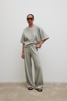 Spodnie z dzianiny strukturalnej w kolorze COOL GREY - TIDAL