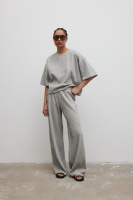 Spodnie z dzianiny strukturalnej w kolorze COOL GREY - TIDAL