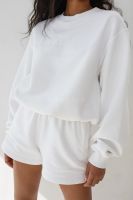 Bluza damska o kroju regular fit z haftem białym w kolorze CHEMICAL WHITE - PONTE