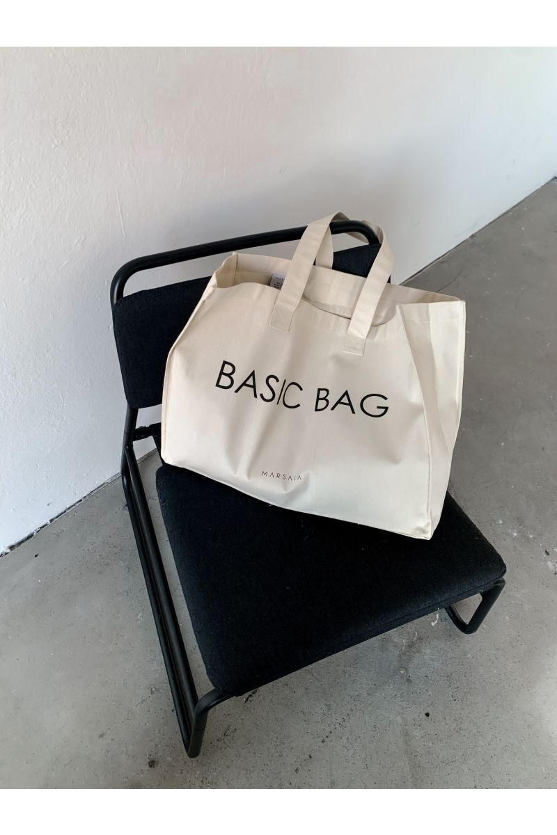 Torba typu shopper bag beżowa large size BASIC BAG
