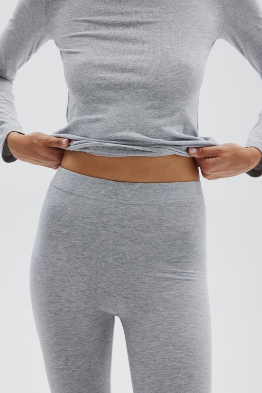 Bawełniane legginsy w kolorze GREY MELANGE - SHAPE