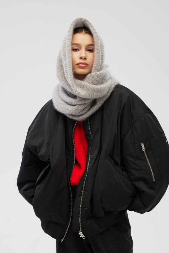 Wełniana chusta w kolorze  GREY- AUREN Wełniana chusta w kolorze  GREY- AUREN