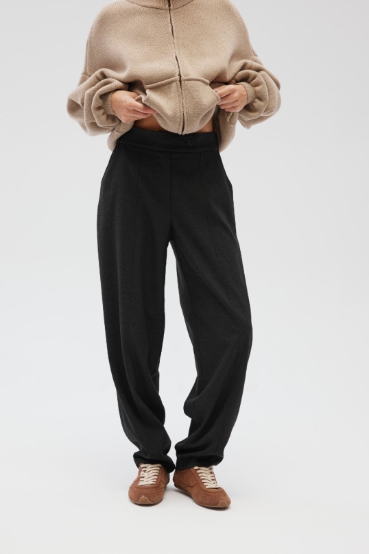 Eleganckie spodnie z przeszyciami w kolorze DARK GRAPHITE - EMBER