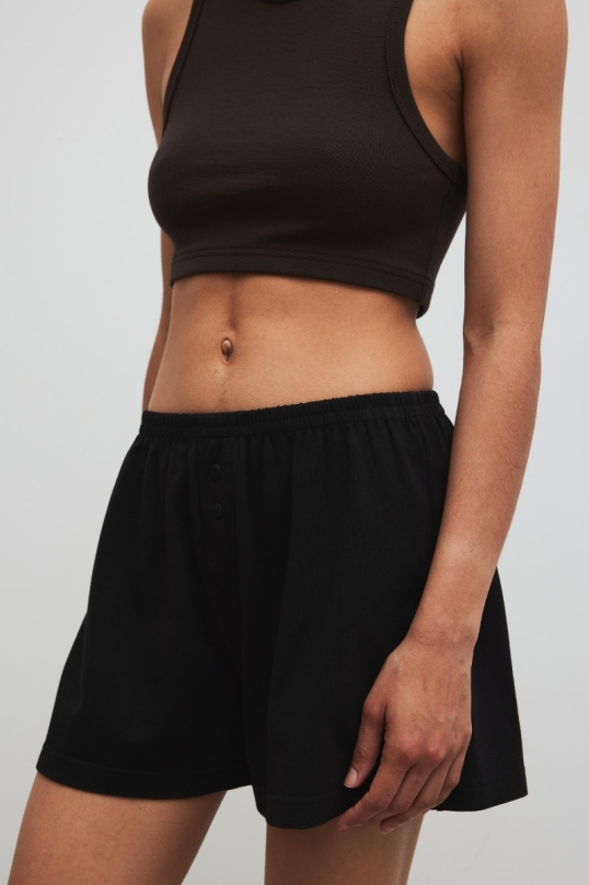 Szorty z guziczkami w kolorze BLACK - LUSH