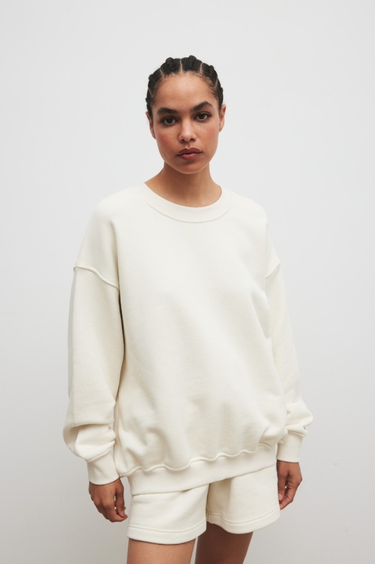 Bluza typu oversize  w kolorze BRIGHT BEIGE - KOS
