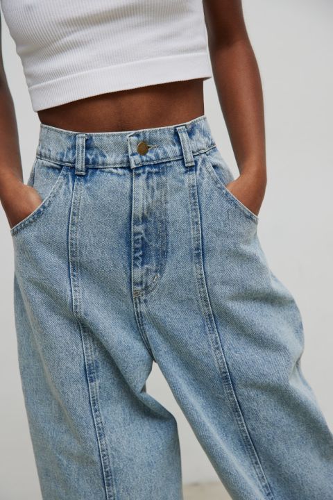 Spodnie  jeansowe z przeszyciem na nogawce w kolorze  LIGHT DENIM - BALLON