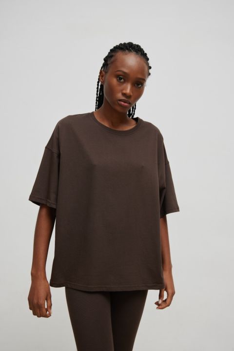 Tshirt typu oversize w kolorze MAHOGANY BROWN - ONLY