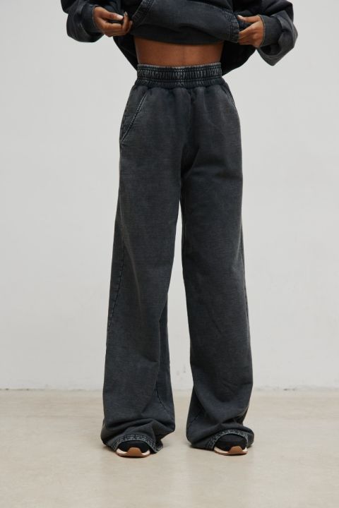 Spodnie z szerokimi nogawkami w kolorze FADED GREY - MEMPHIS
