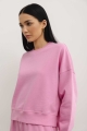 Bluza o krótkim kroju z bawełny diagonalnej w kolorze PINK FLAMINGO - ROBYN