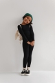 MINI legginsy z elastycznego prążka w kolorze TOTALLY BLACK - HIPS 