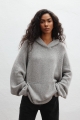 Sweter z kapturem typu oversize w kolorze GREY - LAFFI