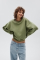 Bluza damska typu oversize w kolorze GREEN OIL - PINEY