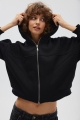 Bluza z kapturem zapinana na zamek w kolorze TOTALLY BLACK - DESEO