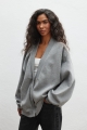 Bluza typu oversize z napami w kolorze GREY MELANGE - SWELL