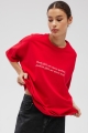 Tshirt typu oversize z nadrukiem w kolorze INTENSE RED - REALITY