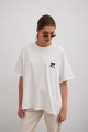 Tshirt typu oversize z HAFTEM w kolorze ECRU - MRSL