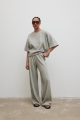 Spodnie z dzianiny strukturalnej w kolorze COOL GREY - TIDAL