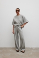 Spodnie z dzianiny strukturalnej w kolorze COOL GREY - TIDAL