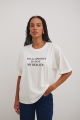 Tshirt typu oversize z NADRUKIEM  w kolorze ECRU - QUOTES OPINION