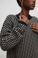 Sweter typu oversize z printem w serca w kolorze CZARNYM  - BLACK  LOVE